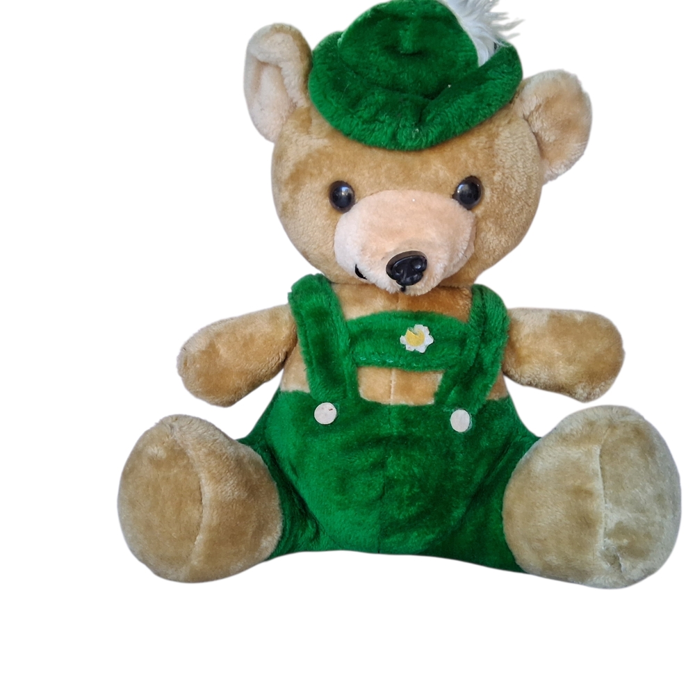 Broadway Toy German Sitting Teddy Bear Lederhosen Hat Oktoberfest Traditional